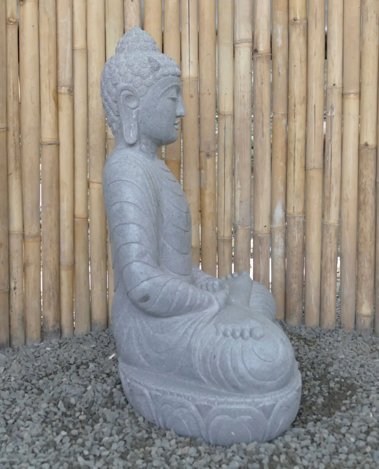  Product image 5 of the product “Seated Buddha made of Riverstone in Dhyana position - gesture of meditation, H. 81cm. ”